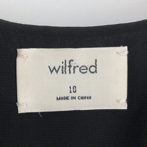 Aritzia Wilfred Black Aubagne Midi Dress Adjustable Wrap w/optional cutout 10 - Picture 5 of 16